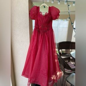 Elegant red prom dress (never worn)